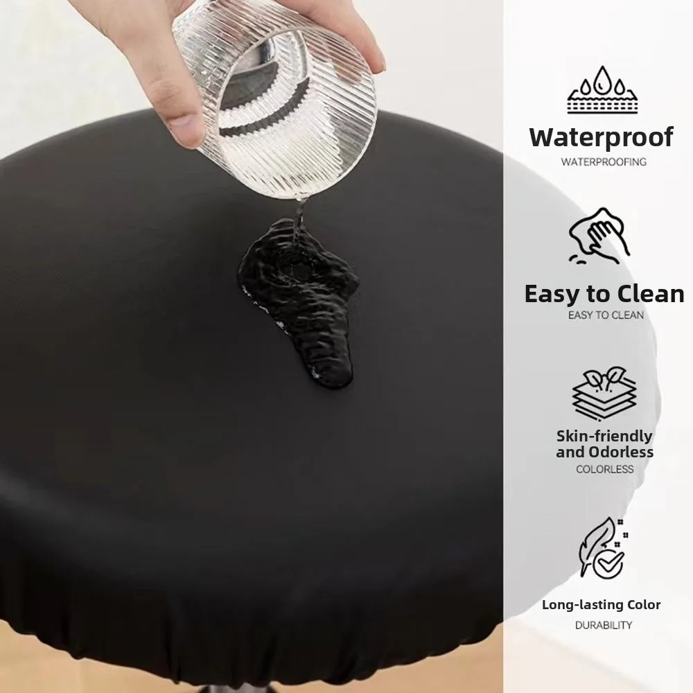 4Pcs PU Leather Round Chair Seat Cover Waterproof Protection 28-40cm Size Bar Stool Seat Cushion Protectors Removable