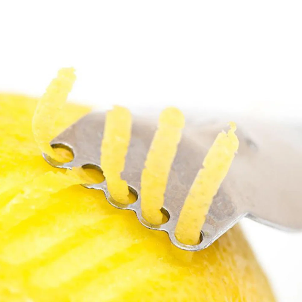 

Stainless Steel Lemon Zester 5-Hole Citrus Peeler For Kitchen Bar Orange Lime Fruit Vegetable Gadget Dishwasher Safe