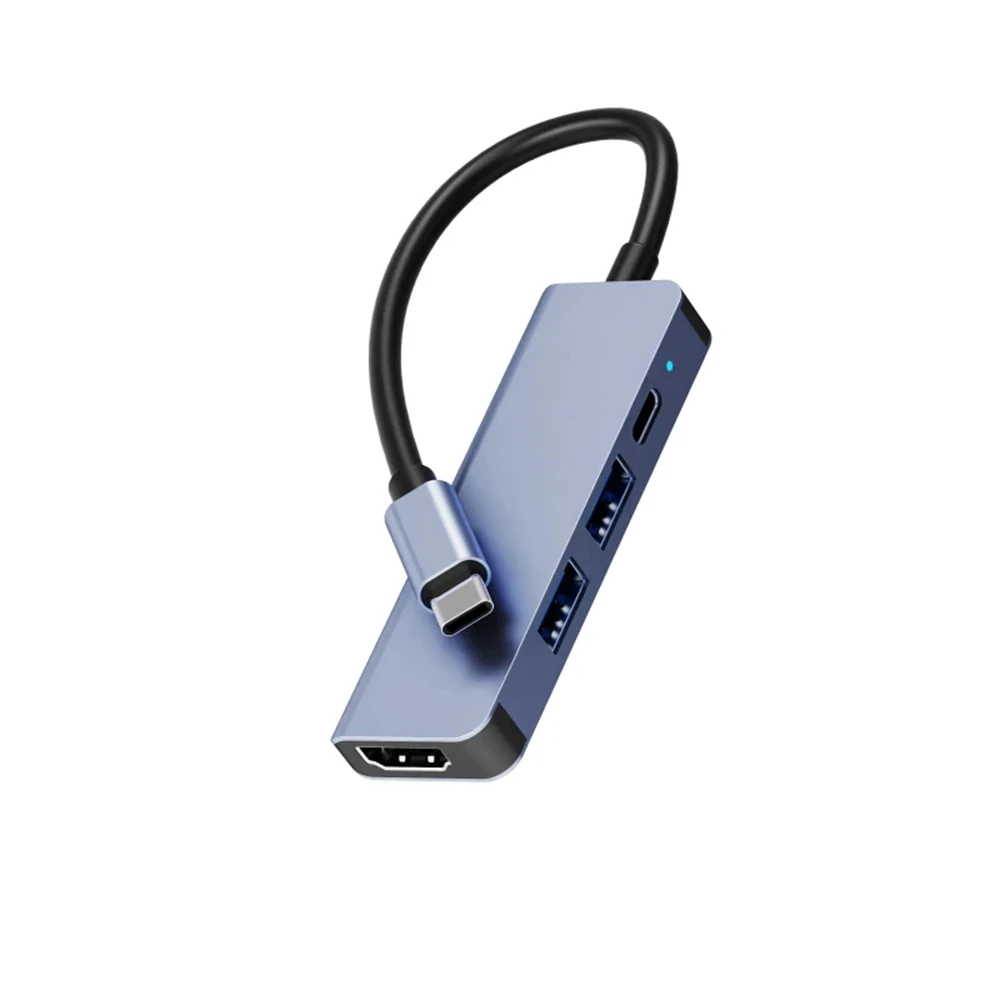 

Концентратор USB C 4K @ 30 Гц, совместимый с HDMI, адаптер-сплиттер PD 60 Вт USB 3.0 для MacBook Pro Air Dell XPS