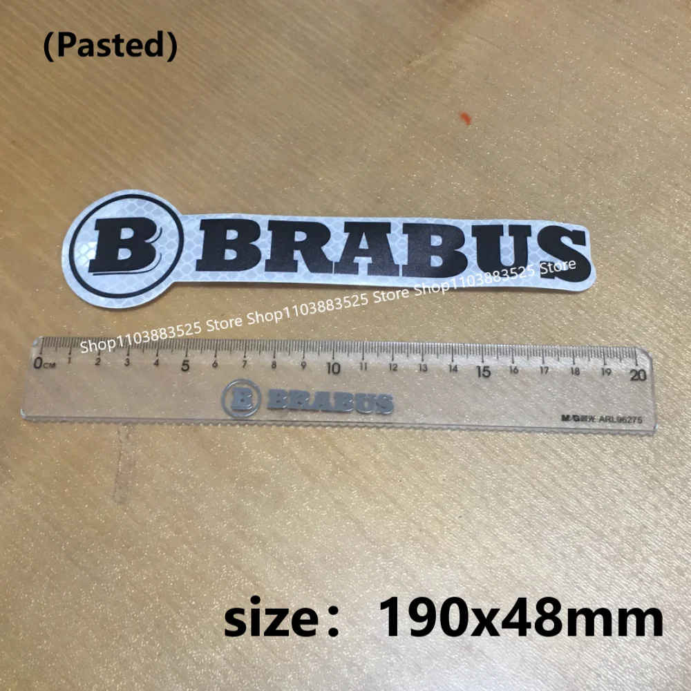 

190x48mm White reflective decorative sticker for Brabus Smart w464 CLA w213 w206 w212 w204 w205 GLC x253 G63 G65 W463 G500 GLS