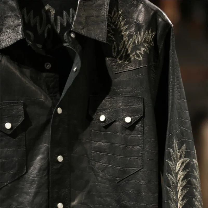 Kép 4: Alig embroidered Ing enzyme-washed Agg Könnyűsúly Tea Csutka kicsi bőrből