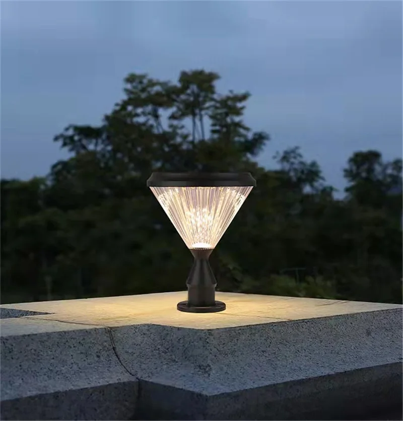 SAMAN Solar Post Lamp Modern Creative Outdoor Gate Lighting LED impermeabile per cortile giardino balcone portico Decor