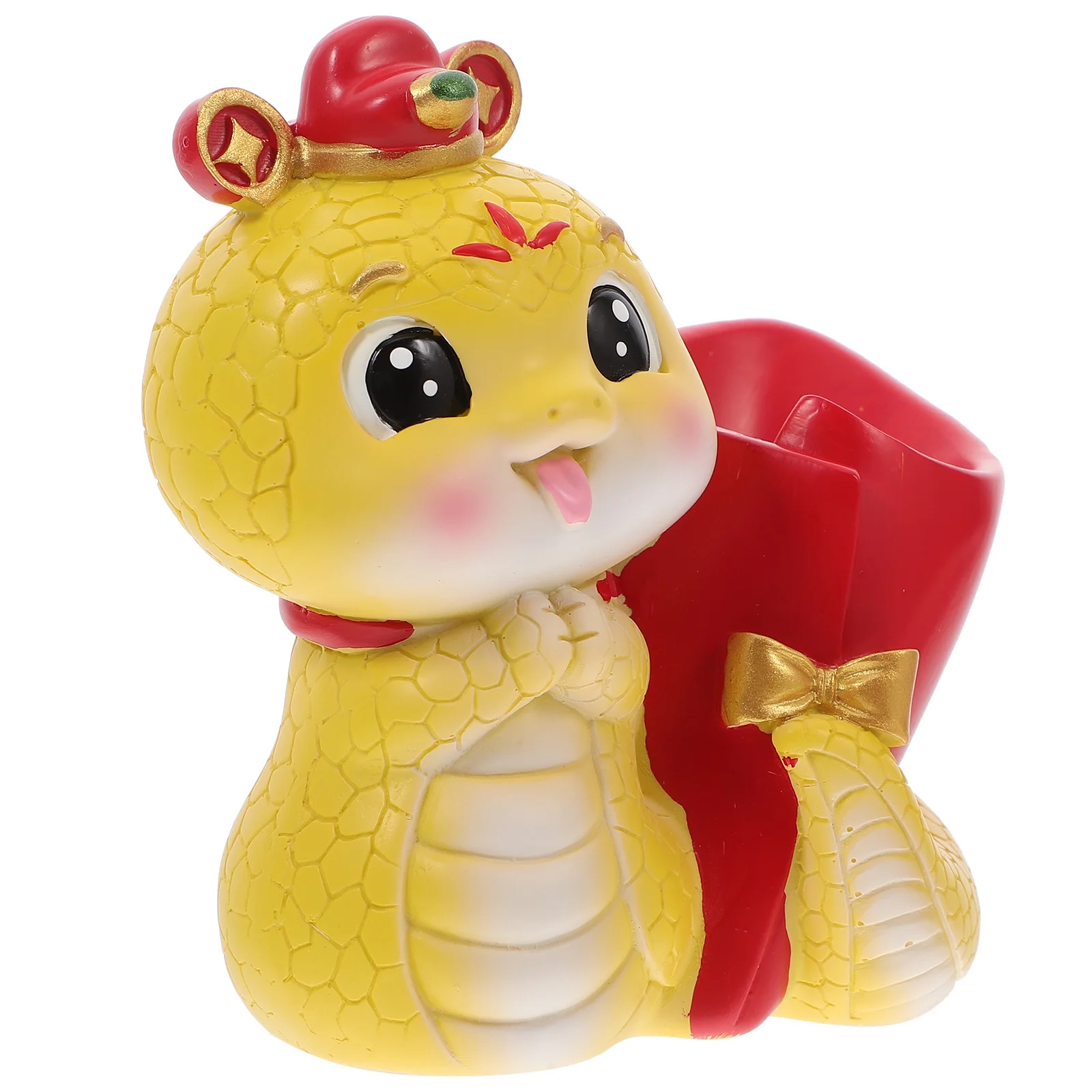 

Snake Pen Resin Design Desk ganizer Good Luck Charm Feng Shui Decor Pencil Cup Storage Good Luck Snake Sculpture Accessories