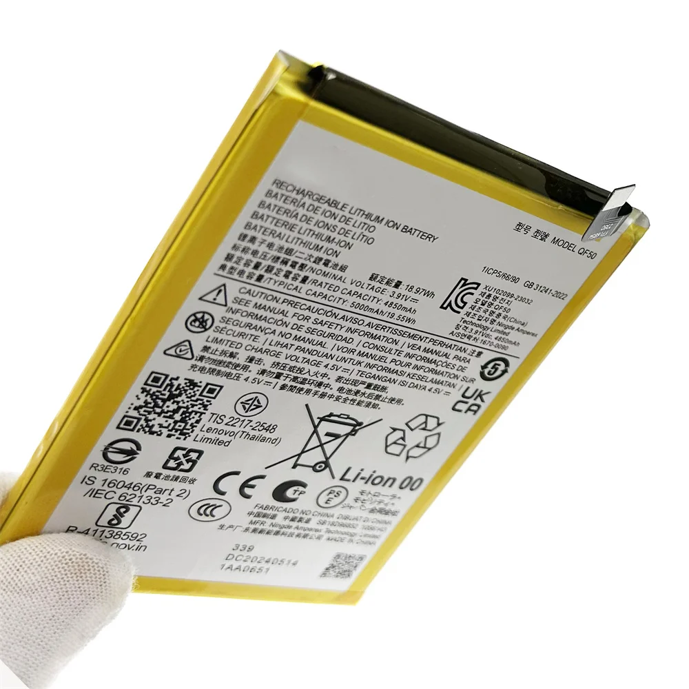 Genuine Replacement Battery 5000mAh QF 50 Battery For Motorola moto G34 XT2363-4 QF50 Mobile Phone Batteries + Free Tools