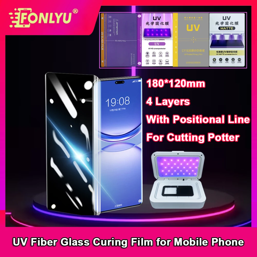 

FONLYU UV Glass Film Phone Screen Protector for Hydrogel Sheet Cutting Machine HD Matte Privacy Blueray Screenguard Protective