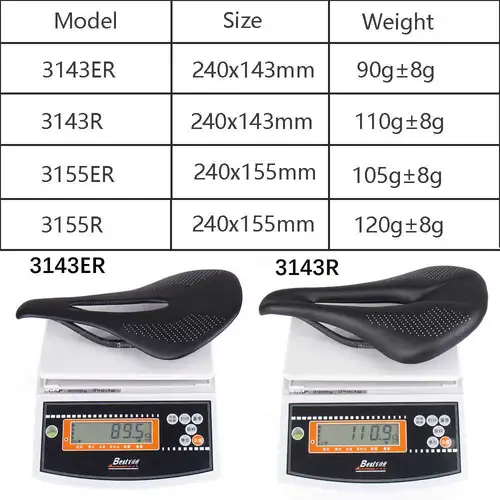Imagen 2 del producto ELITA ONE MTB/sillín de bicicleta de carretera 240*143mm carriles de carbono 7x7mm asiento de bicicleta súper ligero 90g