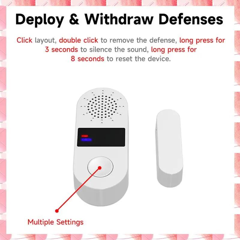 JAJA Wireless Home Door Window Sensor Burglar Security Alarms System Opening Magnetic Door Sensor 130Db Security Alarms