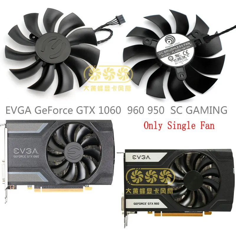 

New Original for EVGA GTX1060 GTX960 GTX950 SC GAMING Graphics card cooling fan PLA09215B12H DC12V 0.55A