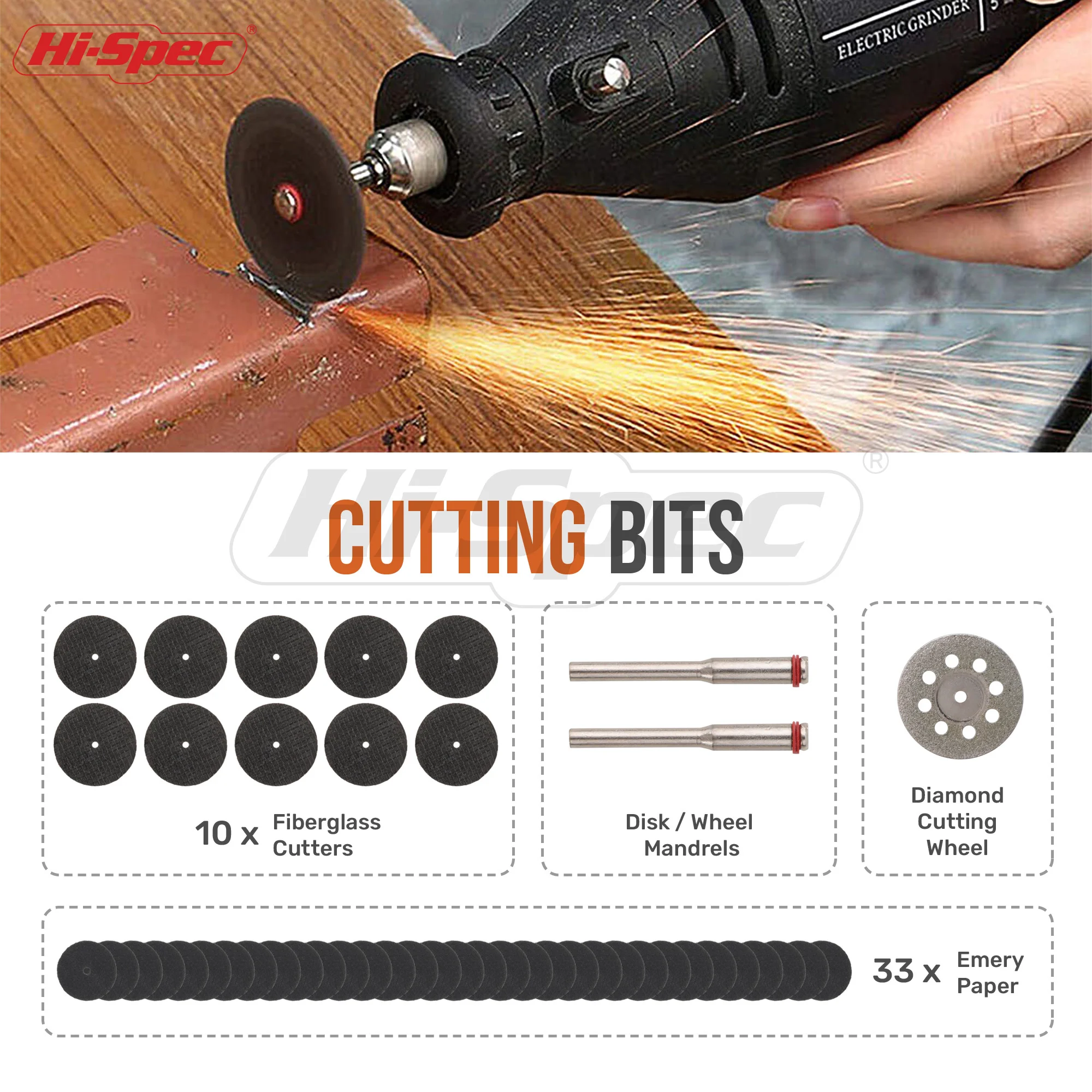 Hi-Spec 225 Stks/set Slijpen Graveren Snijden Schuren Bit Set Polijsten/Borstel Gereedschap Graveur Slijper Spare Accessoire Gereedschappen