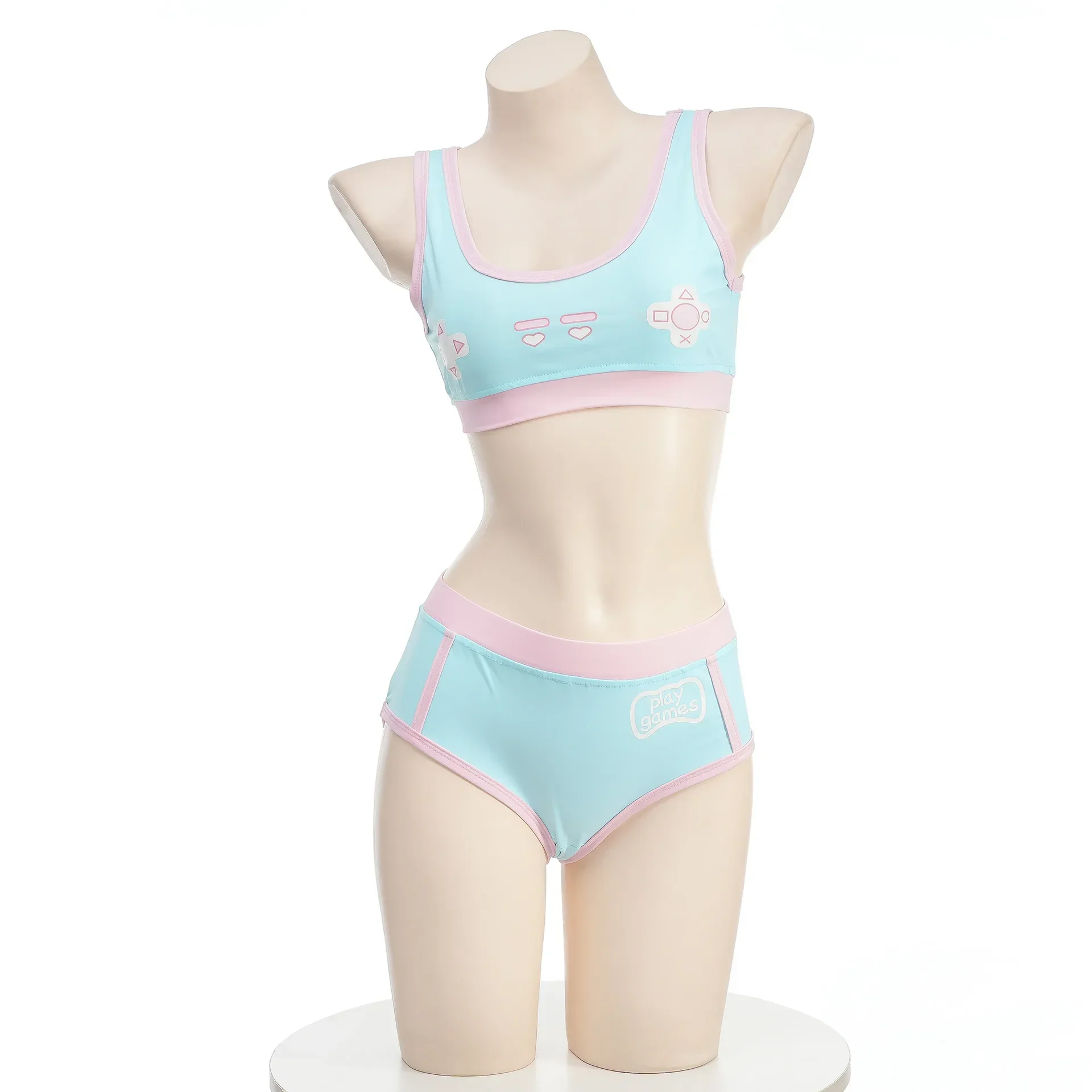 Женский купальник с принтом в виде милых игр и геймпада, костюм для косплея, униформа в японском зале, Спортивное нижнее белье для девочек, милое нижнее белье