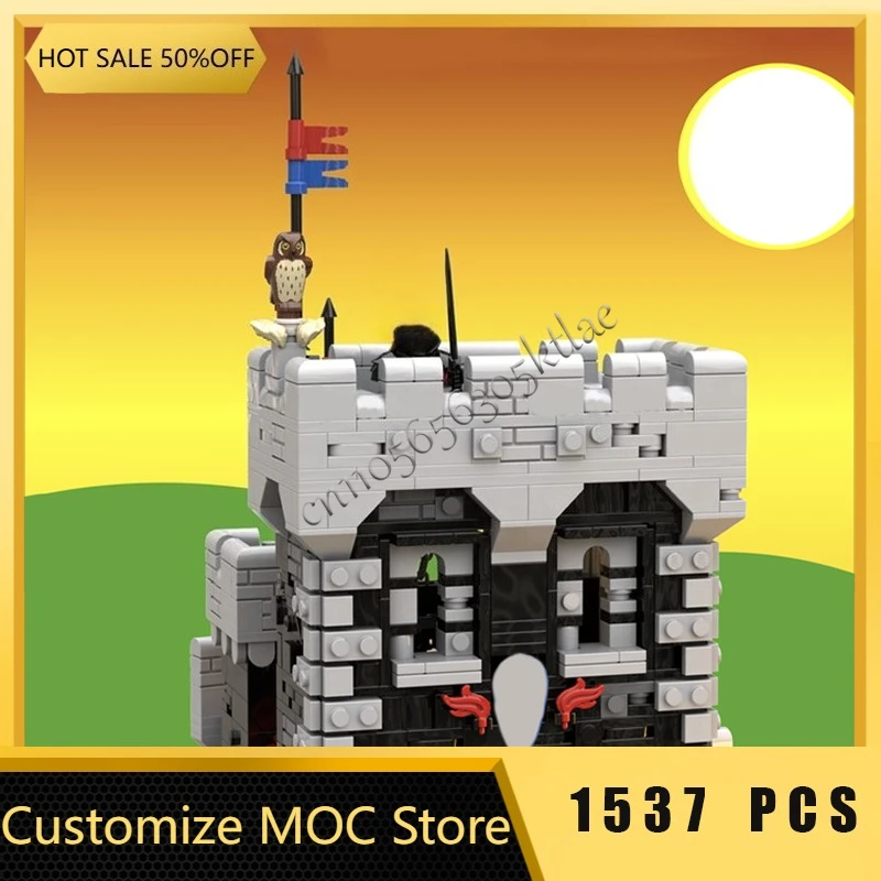 1537ピース カスタムMOC 中世 黒騎士の城 正門 モデルビルディング DIYブロック 組み立ておもちゃ ホリデーギフト