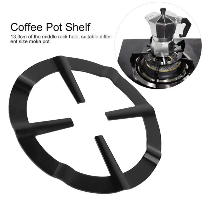 1Pc Stainless Steel Gas Cooker Rack Mocha Pot Coffee Pot Rack Kitchen Gas Stove Coffee Stand Simmer Ring Safe Stovetop Reducer