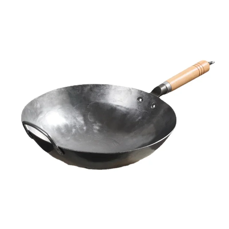 

Chinese Traditional Iron Wok Handmade Hammering Large Wok Non-stick Non-coating Best Wok Wrought Iron Gas Cookware