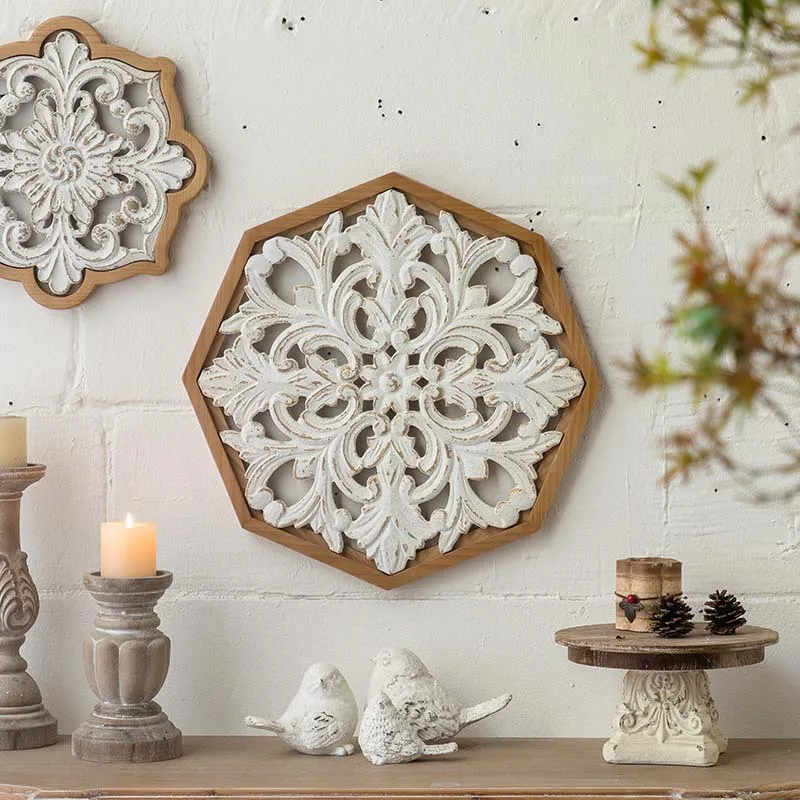 American pastoral style carved wall decorative painting farm outdoor wall hanging relief painting porch cover ugly wood carving