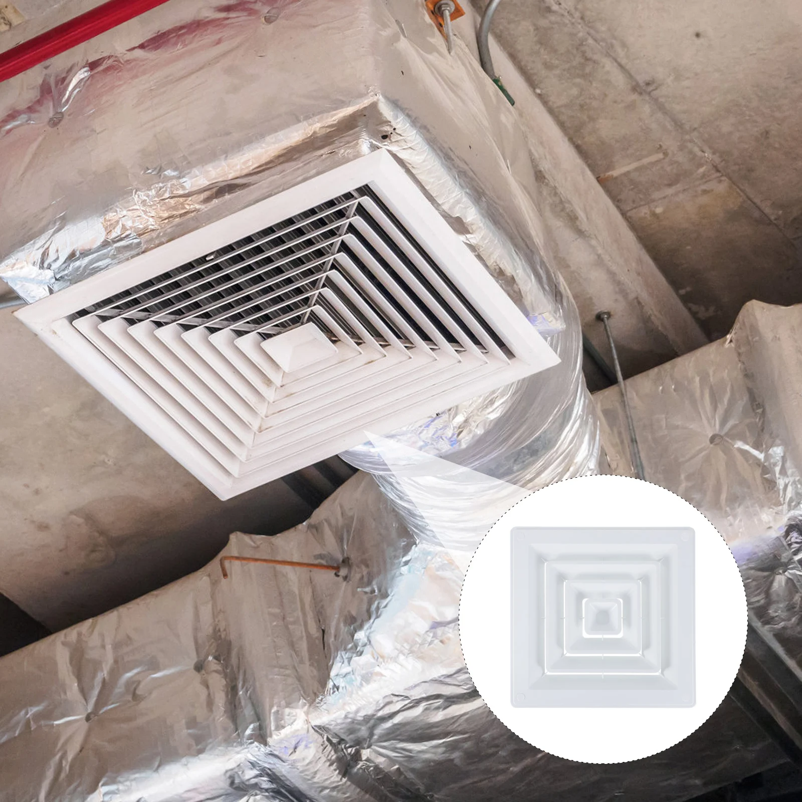 

Ceiling HVAC Grille 300x300mm White ABS Plastic Vent Cover Air Outlet Bath Kitchen Office Exhaust Fan Durable Easy Installation