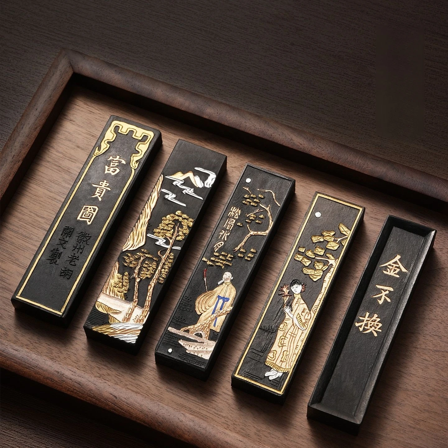 Huangshan Pine Soot Ink Stick Handmade Hui Ink for Calligraphy Painting Practice Ink Block Beginner Writing Art Supply Gift
