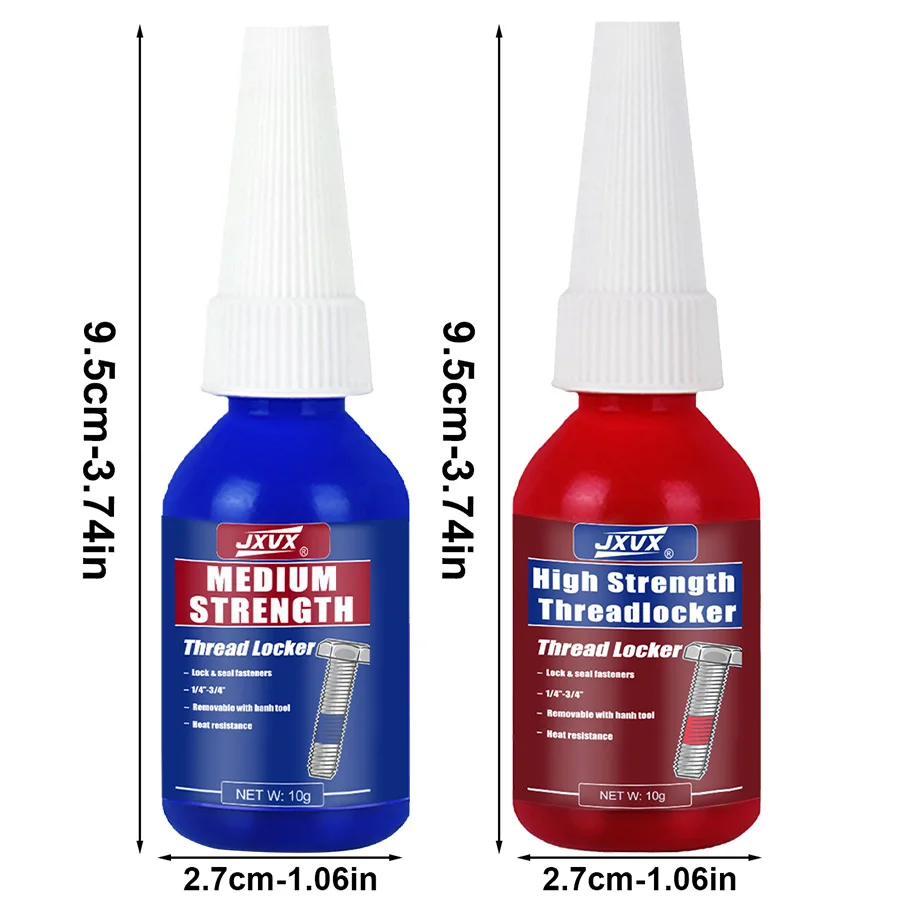 10ml lock tight thread locker heavy strength adhesive Screw Glue Quickly Cured Thread Locking Agent Anaerobic Adhesive Corrosion-Resistant Anti-Loosening Glue Sealant for Screws 6pcs. - view 6