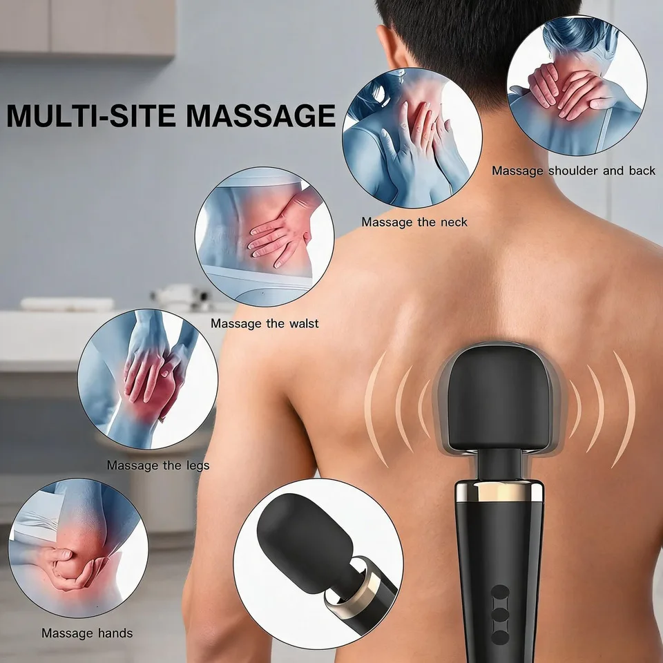 EMS Model Fascia Gun Deep Tissue Vibration Massager Reflexology Body Massage Tool Trigger Point Massage Stick Muscle Relax view 3
