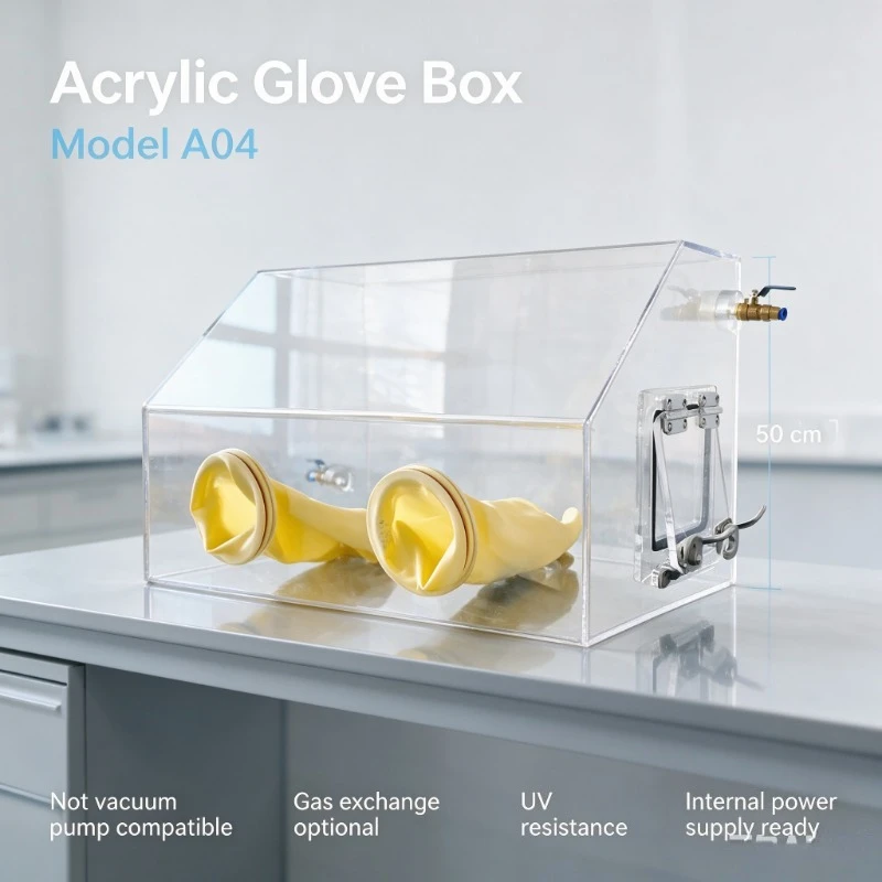 Acrylic Vacuum Glove Box - Dust-Free Lab Nitrogen Inert Gas Anaerobic Workstation for Easy Inoculation