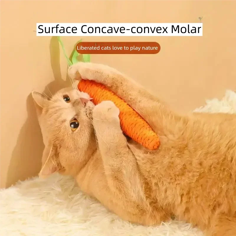 Anti Bite Scratch Board Fun Cat Teething Stick Sound Carrot Cuddle Toy Interactive Entertainment Pet Supplies For Cat Teeth Grin