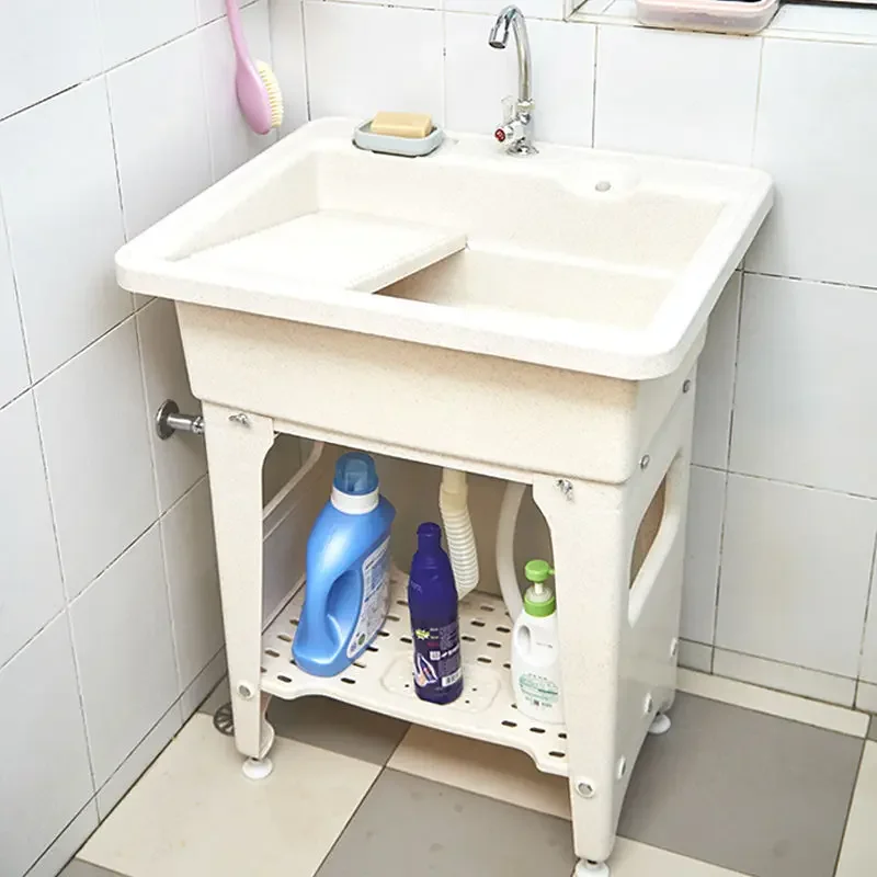 Washbasin Washbasin Washbasin Single Sink Plastic Laundry Pool Balcony with Washboard