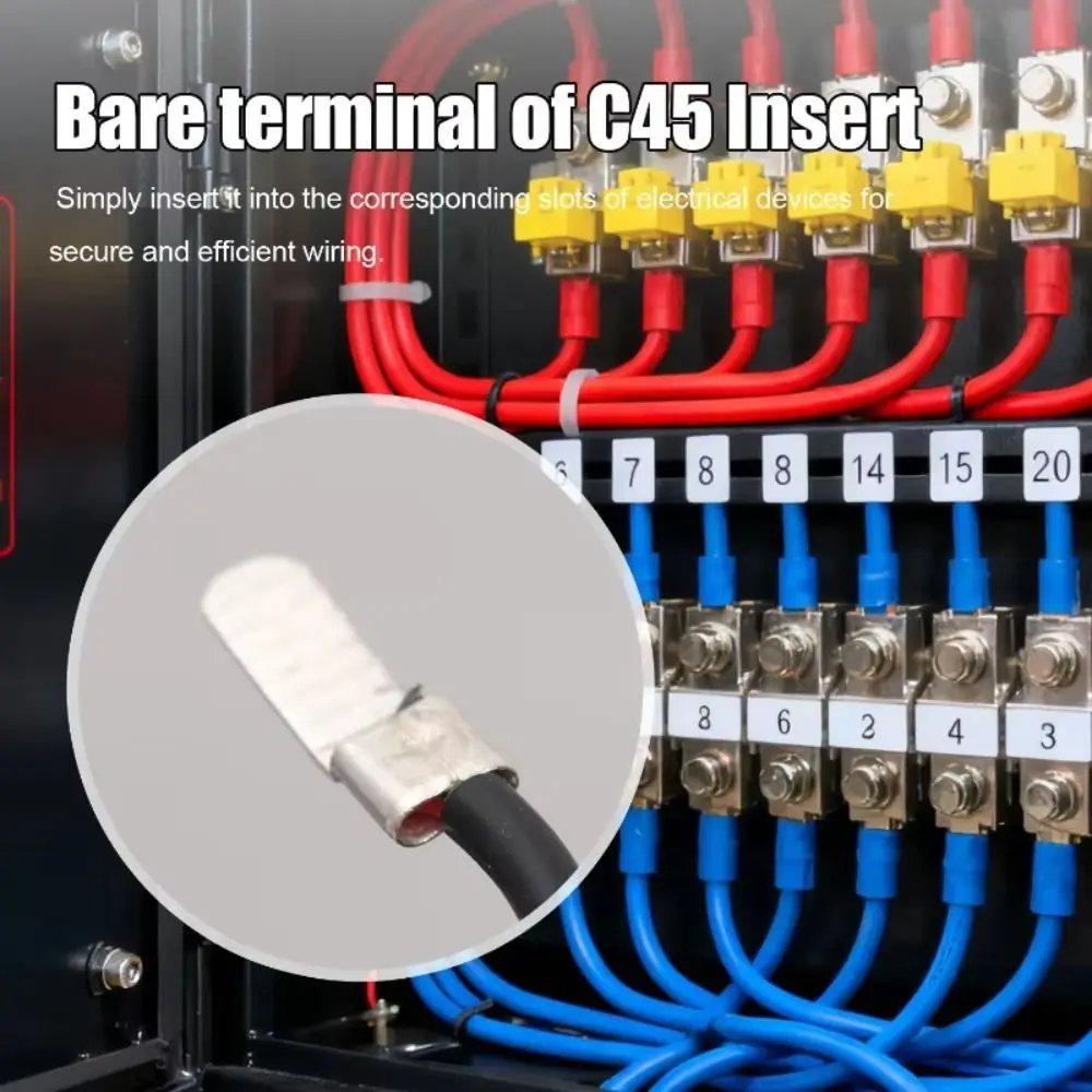 100 PCS Clamp Firmly C45 Pin Terminal Not Easily Oxidized Purple Copper C45 Contact Pin Silvering Strong Electrical Conductivity