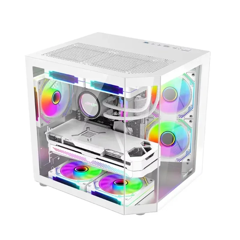 New Arrivals White Atx Matx Itx Computer Case Chassis Desktop Central Processor Chassis Computer Case Full Tower Computer Gaming