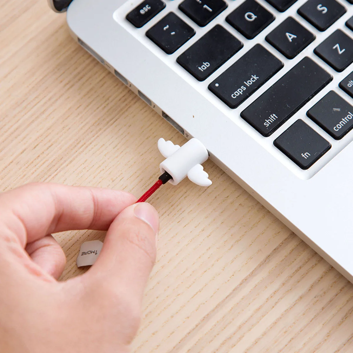

Silicone Data Cable Protector White Angel Design Usb Cable Saver For Charging Cord Breakage Prevention Wire Organizer