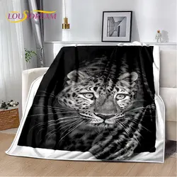 3D Animal Leopard Cheetah Cartoon Beast morbida coperta di peluche, coperta di flanella coperta per soggiorno camera da letto divano da letto Picnic