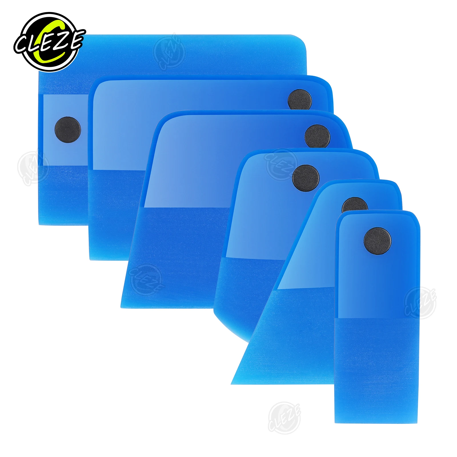 

6pc Magnetic PPF Squeegee Kit | Black Non-Rust Magnets, Full Custom Options (Logo/Size/Shape/Color/Hardness), Durable & Smooth