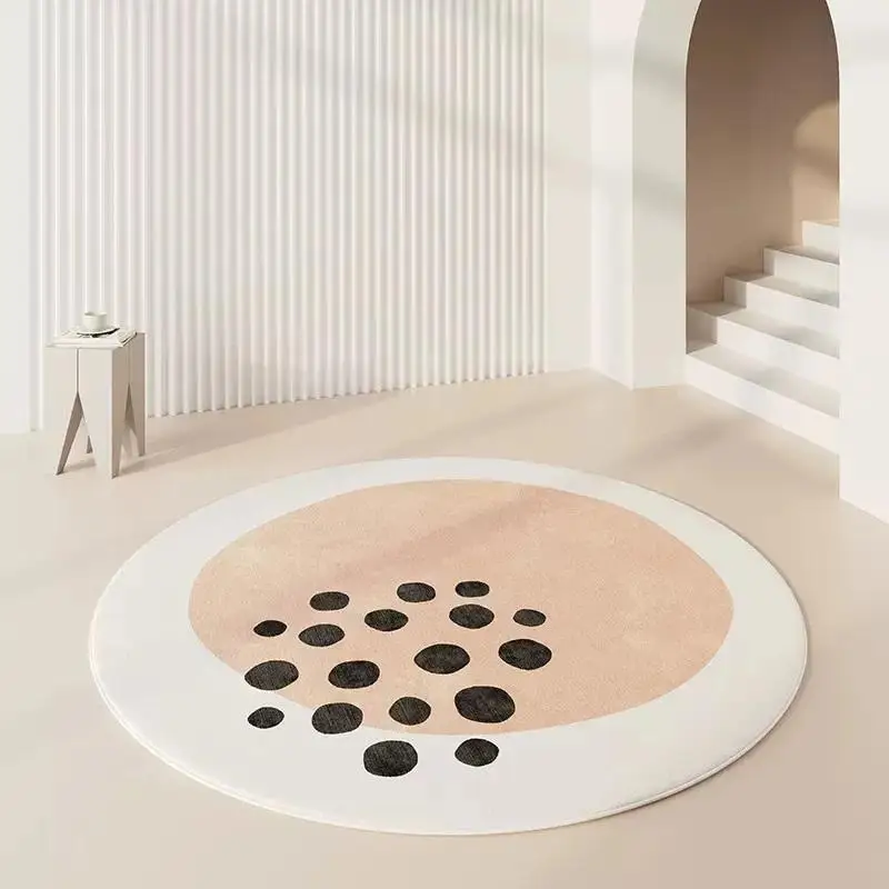 Kids Alphabet Dog Round Mat Simple Cartoon Dachshund ABC Letter Educational Circular Decor Rug for  Nursery Living Space Decor