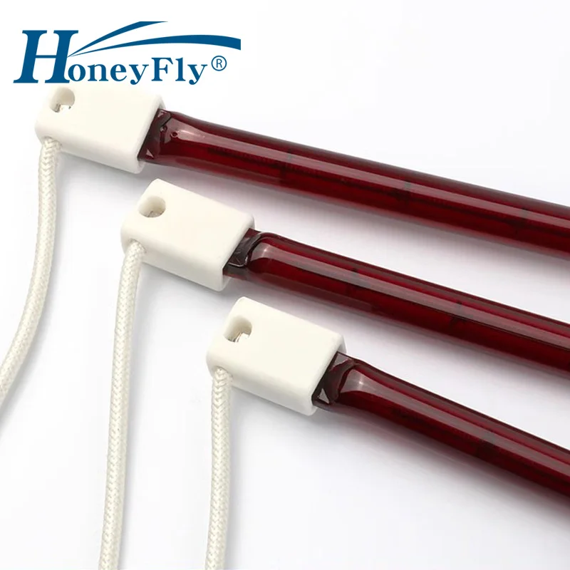 HoneyFly 10PCS Customized 700mm Infrared Halogen Lamp 1500W 220V Quartz Short Wave Heating Element IR Heater Lamp Drying