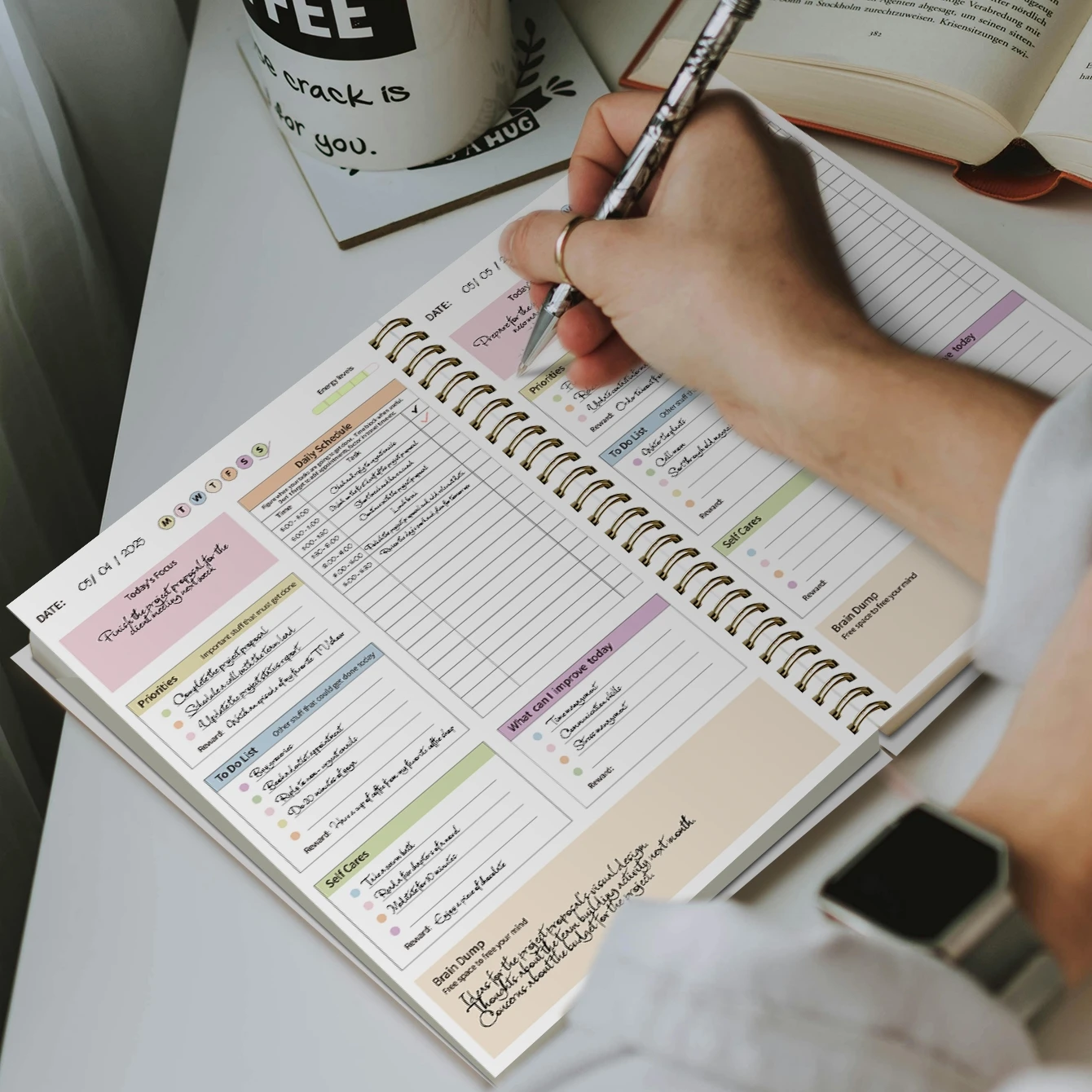สมุดวางแผนการทำงานแบบสันห่วงลา - Meal Plan Notepad บทวิจารณ์และราคา