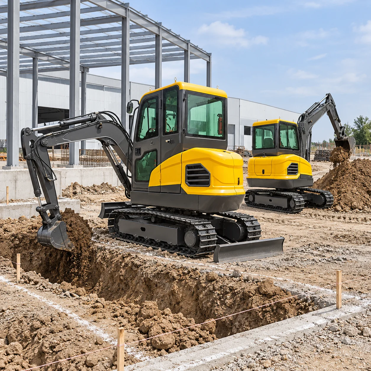 Water Cooled OKW40 Mini Excavator with 300mm Tracks 35° Gradeability for Orchard, Farm Road and Forestry Work