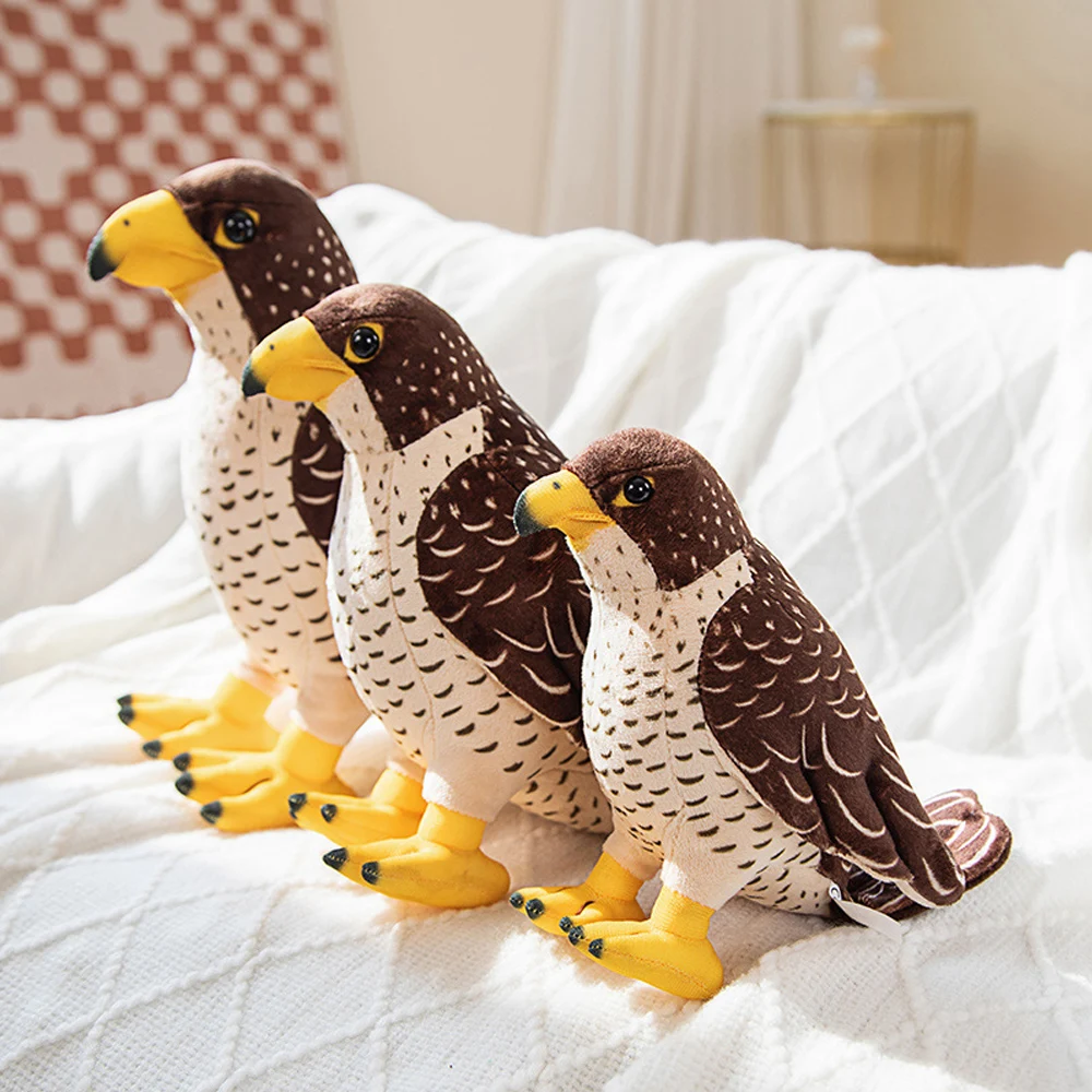 Lifelike Hawk Eagles Birds Plush Toys Stuffed Funny Cartoon Seagull Animal Dolls Soft Feathers Toy House Decor Birthday Gifts