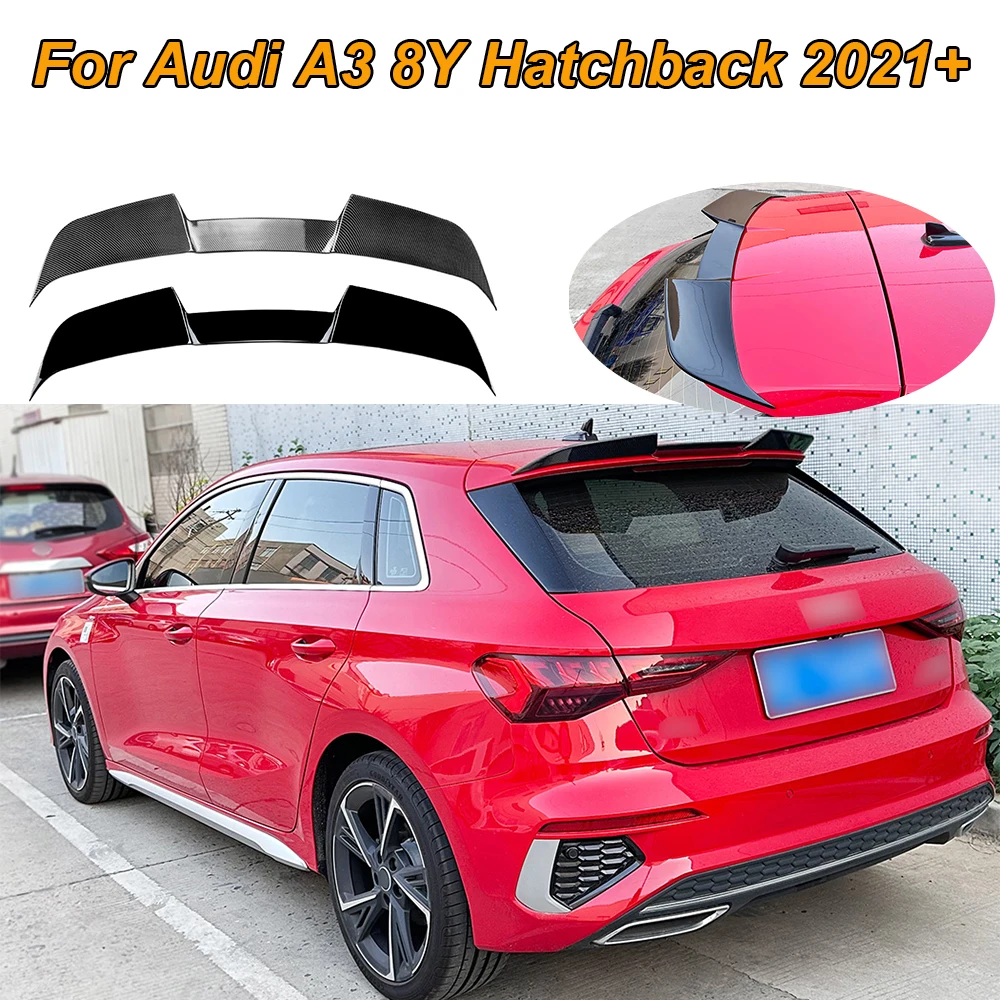 For Audi A3 8Y Hatchback 2021+ Blade Style Car Rear Spoiler Wing Trunk Lip Tail Trunk Spoiler Trim Cars Exterior Parts