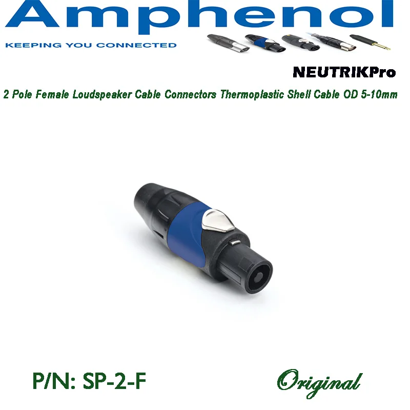 Amphenol Audio 2 POLE SP Series Loudspeaker Cable Connectors Thermoplastic Shell Screw Contacts SP-2-F