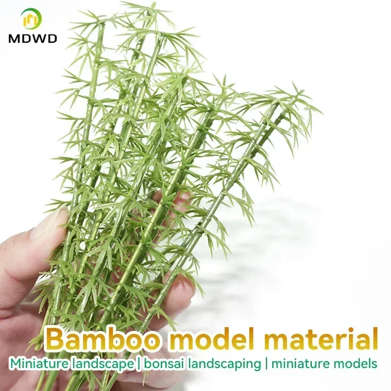 5 pçs 6cm 8cm 12cm 15cm modelo em miniatura de plástico paisagem árvore de bambu mesa de areia modelo decoração acessórios kits brinquedos de construção