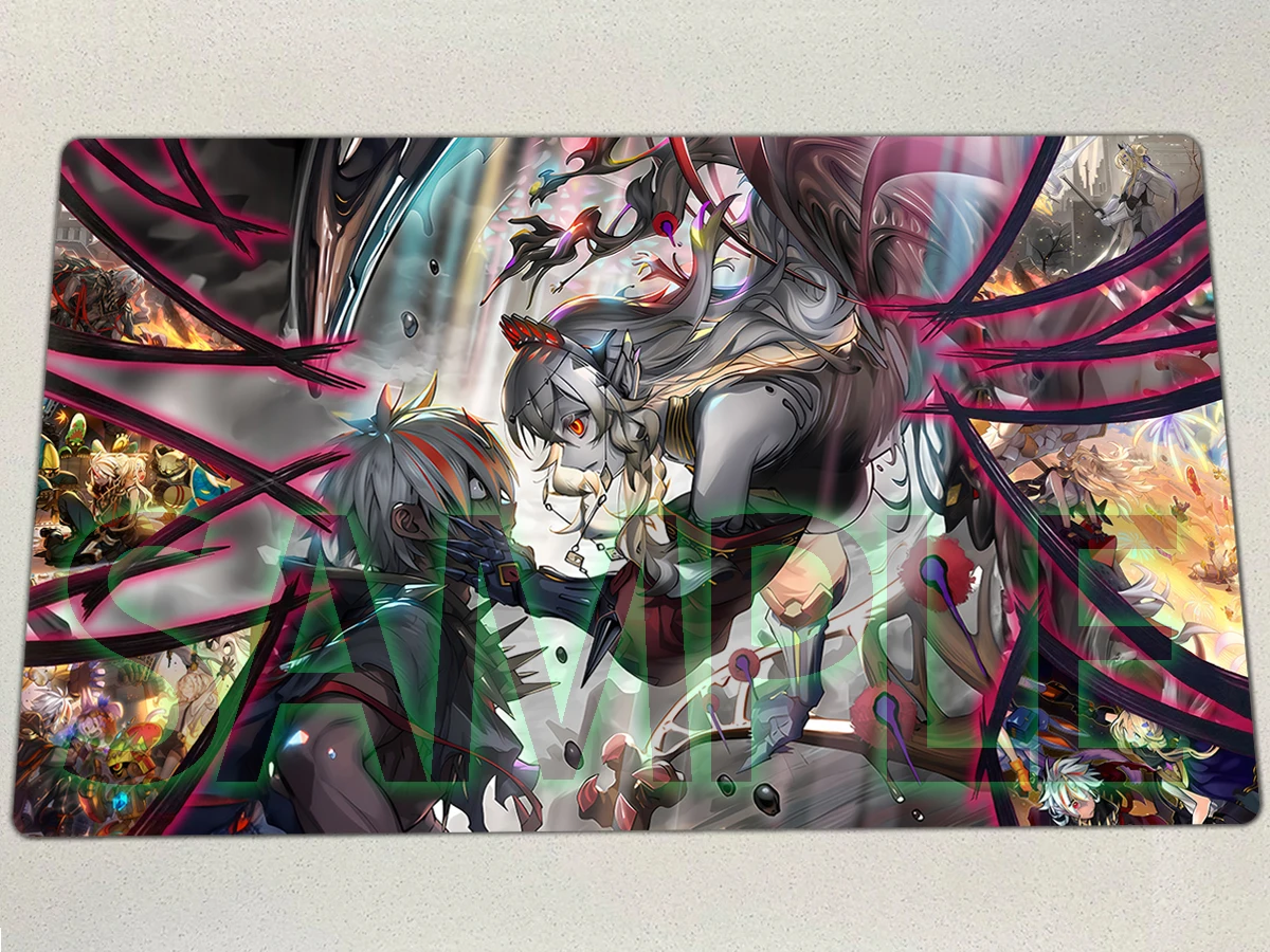 YuGiOh Playmat Fusion Dispatch Fallen of Albaz DIY TCG Blazing Cartesia, The Virtuous Trading Card Game Mat Mouse Pad Free Bag