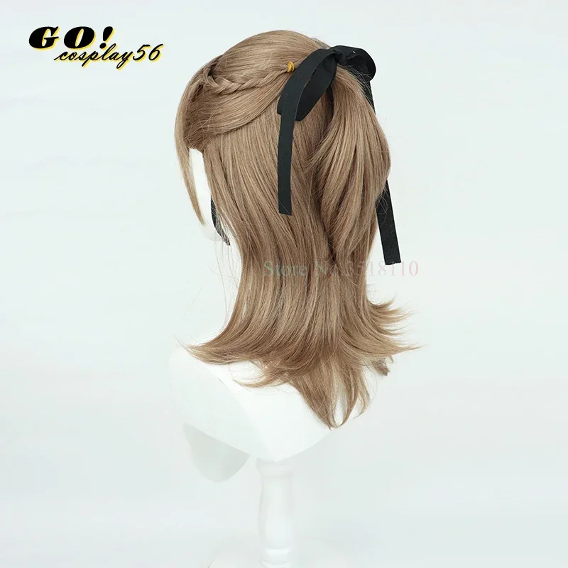 Vtuber Kanakana شعر مستعار تأثيري 35 سنتيمتر ذيل حصان طويل Kanae knkn كعكة nijisanji مقاومة للحرارة الاصطناعية الشعر طويل 120 سنتيمتر الضفائر نسخة