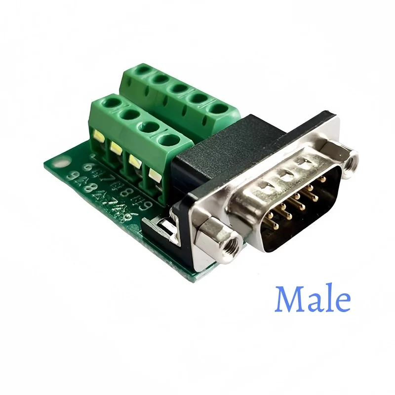 2pcs 9pin Solderless Connectors DB9 RS232 Serial to Terminal Female Male Adapter Connector Breakout Board  DB9