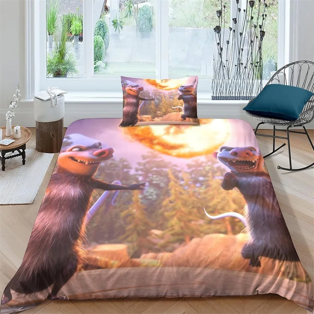 

3D Print Ice Age Bedding Set,Duvet Cover Comforter Bed Set Quilt Cover Pillowcase,King Queen Twin Size Boys Girls Adults