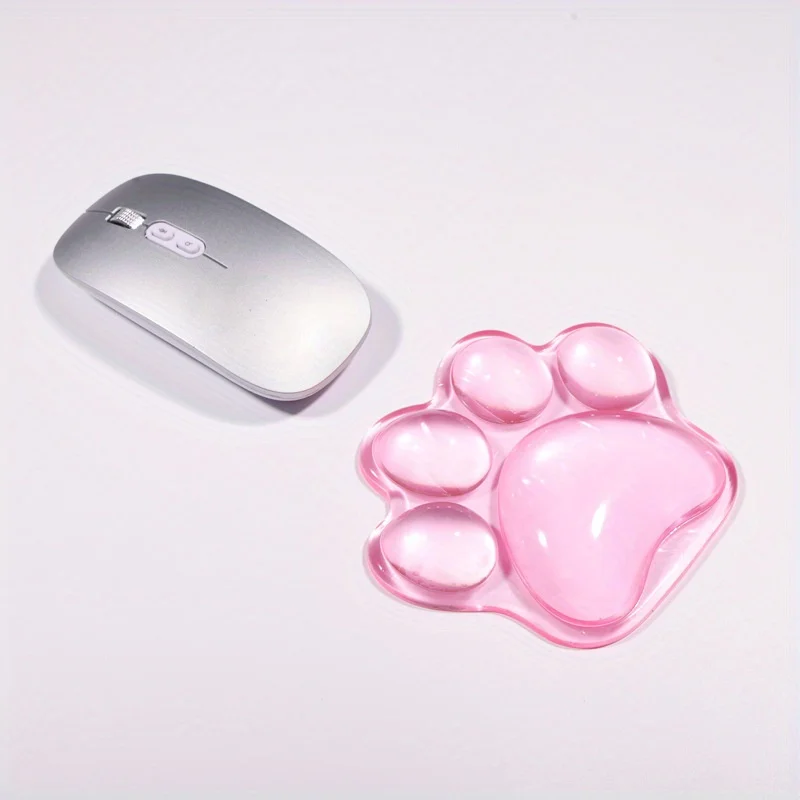 Pink Translucent Gel Mouse Pad with 3D Cute Design Ergonomic Wrist Support Cushion Non Slip Desktop Computer Accessory