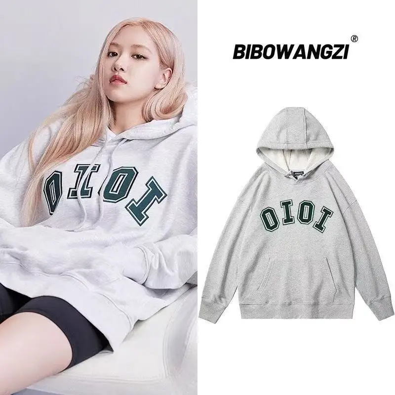 oioi 5252 by O!Oi Signature Hoodie Rose Style Unisex Couple Oversized Korean