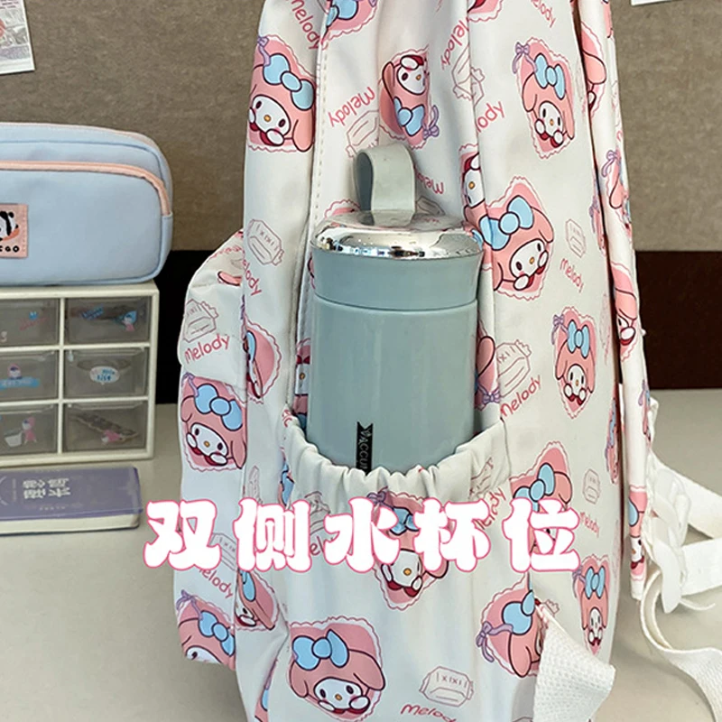 Kawaii Sanrio My Melody Cinnamoroll Pochacco Printed Backpack Lightweight Tutoring Bag Leisure Backpack Cartoon Gift For Girls