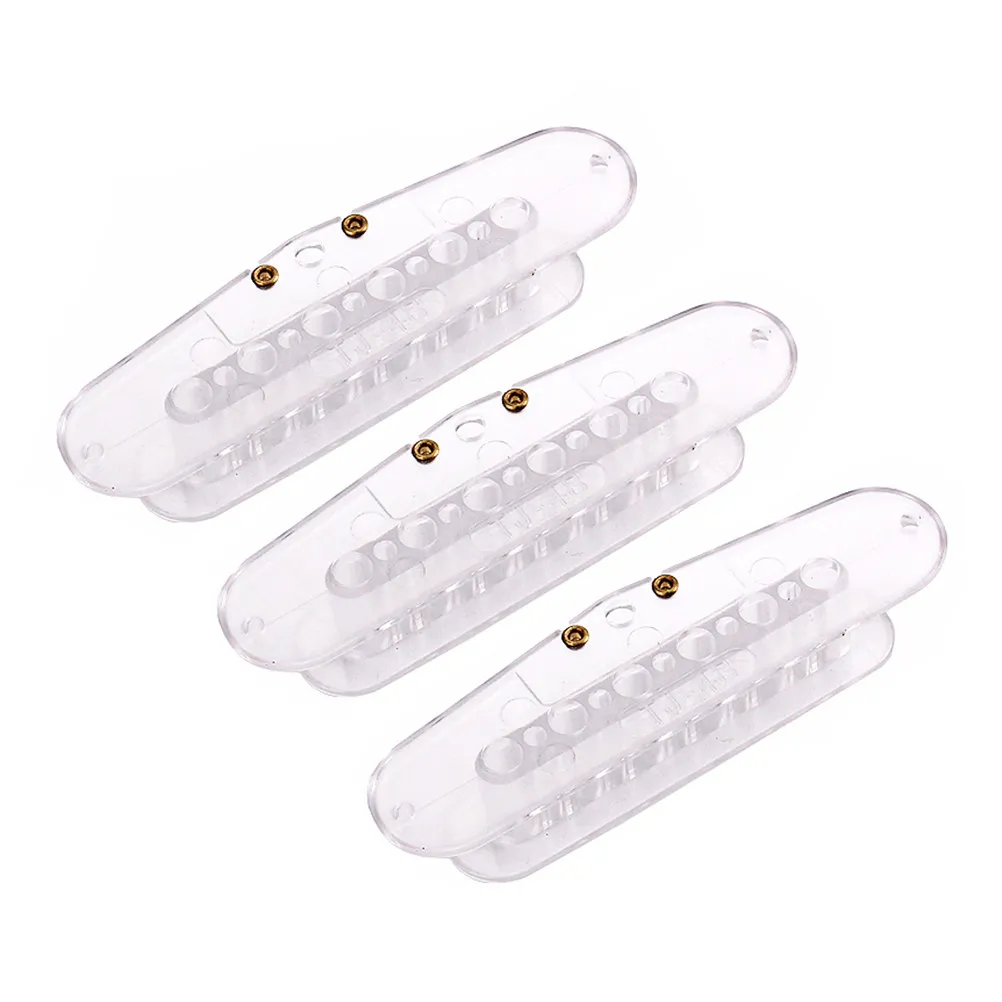 3Pcs Easy Install Transparent Humbucker Pickup Bobbin for Guitar Bass Custom Pickup Building Screw Side 48 50 52Mm White