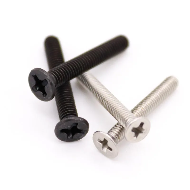 

50x M1.2 M1.4 M1.6 M2 M2.5 M3 M3.5 M4 Mini Micro Small Black 304 Stainless steel Cross Phillips Flat Countersunk Head Screw Bolt