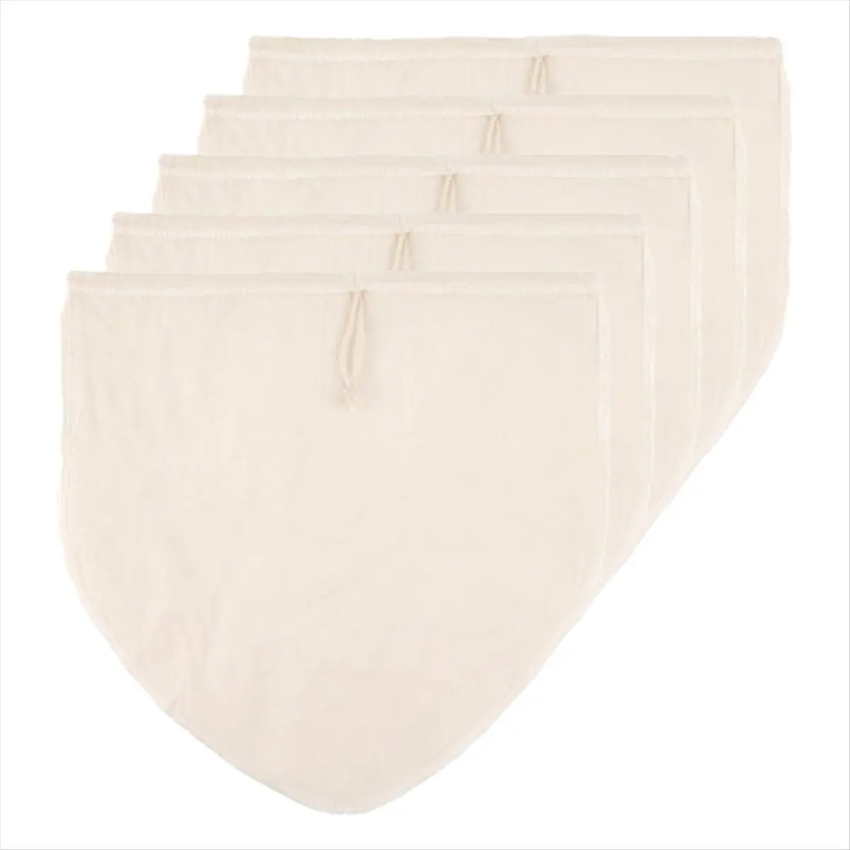 KSOL 5 Pcs 12X12 Inch Nut Milk Bag, Cotton Cheese Cloth Bag for Straining, Reusable Strainer Bag for Oat Milk, Cheese Making