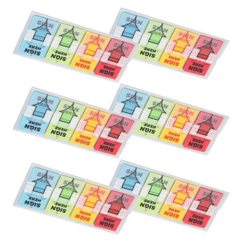 ABRI-500Pcs Sign Here Stickers,Labels Stickers Adhesive Sign Here Tabs Sign Post Here Flags For Home Office School (4 Colors)