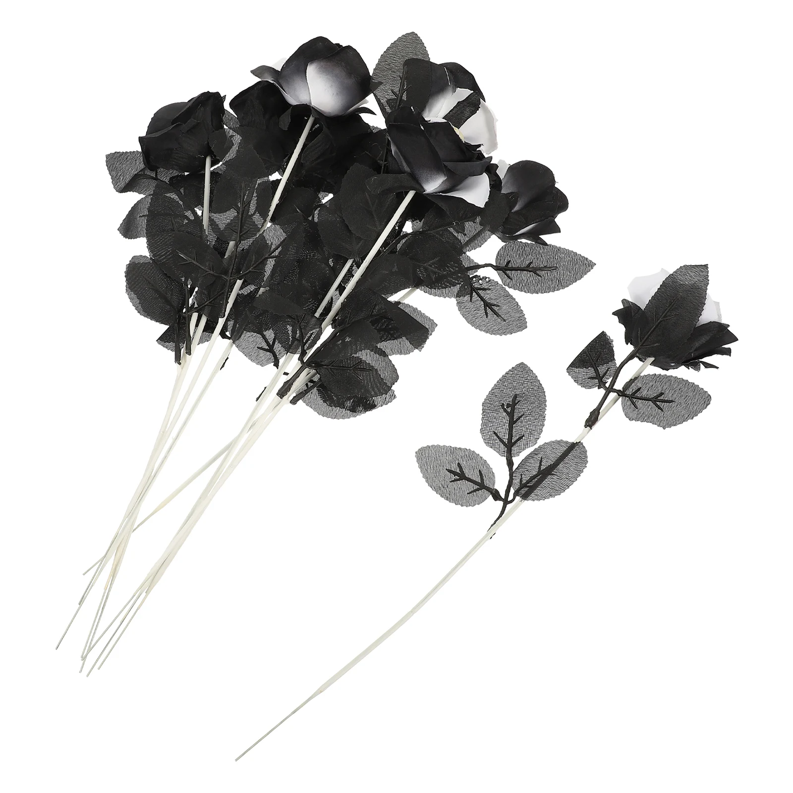 

10 Pcs Skullhead Rose Haunted House Decorations Skulls Halloween Artificial Themed Flowers Polyester Unique Party
